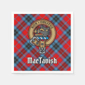 Clan MacTavish Wappen über Tartan Serviette (Vorderseite)