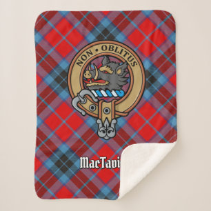 Clan MacTavish Wappen über Tartan Sherpadecke