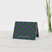 Clan Malcolm Crest over Tartan Einladung (Rückseite)