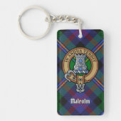 Clan Malcolm Crest over Tartan Schlüsselanhänger (Vorderseite)