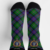 Clan Malcolm Crest over Tartan Socken (Oben)