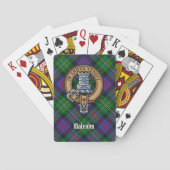 Clan Malcolm Crest over Tartan Spielkarten (Rückseite)