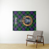 Clan Malcolm Crest over Tartan Wandteppich (Beispiel (Horizontal))