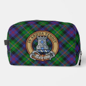 Clan Malcolm Crest over Tartan Waschbeutel (Vorderseite)