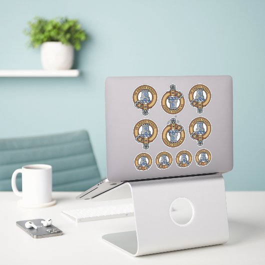 Clan Malcolm Crest Sticker Set (Laptop auf Schreibtisch)