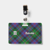 Clan Malcolm Tartan Ausweis (Vorderseite mit Clip)