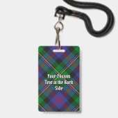 Clan Malcolm Tartan Ausweis (Rückseite mit Lanyard)