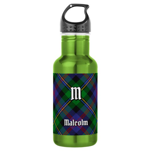 Clan Malcolm Tartan Edelstahlflasche (Vorderseite)