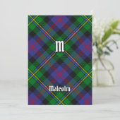 Clan Malcolm Tartan Einladung (Stehend Vorderseite)