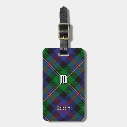 Clan Malcolm Tartan Gepäckanhänger (Vorderseite vertikal)