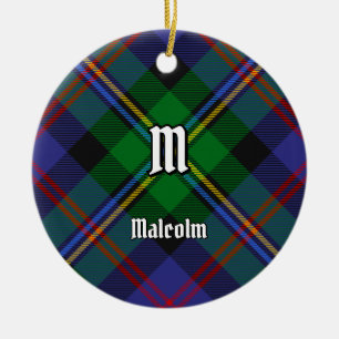 Clan Malcolm Tartan Keramik Ornament