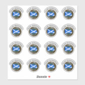 Clan Malcolm Tartan Knot & Flag Aufkleber (Blatt)