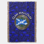 Clan Malcolm Tartan Knot & Flag Decke (Vorderseite Vertikal)