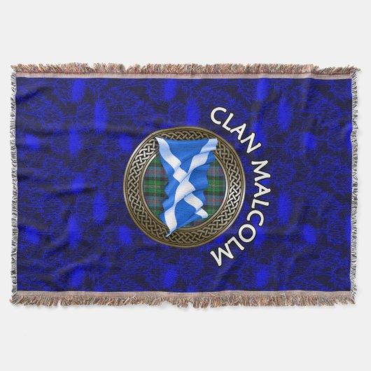 Clan Malcolm Tartan Knot & Flag Decke (Vorderseite)