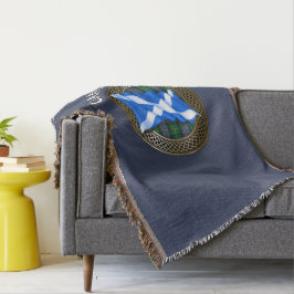 Clan Malcolm Tartan Knot & Flag Decke