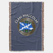Clan Malcolm Tartan Knot & Flag Decke (Vorderseite Vertikal)