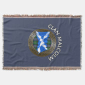 Clan Malcolm Tartan Knot & Flag Decke (Vorderseite)