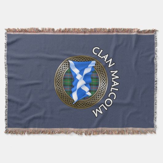 Clan Malcolm Tartan Knot & Flag Decke (Vorderseite)