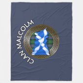 Clan Malcolm Tartan Knot & Flag Fleecedecke (Vorderseite)