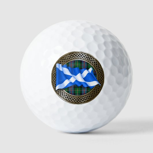 Clan Malcolm Tartan Knot & Flag Golfball (Vorderseite)
