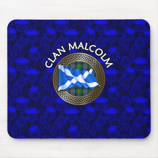Clan Malcolm Tartan Knot & Flag Mousepad (Vorne)