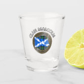 Clan Malcolm Tartan Knot & Flag Schnapsglas (Vorderseite)