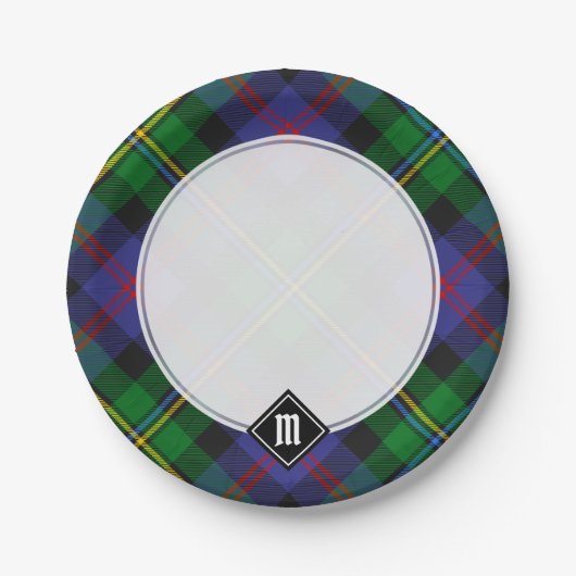 Clan Malcolm Tartan Pappteller (Vorderseite)