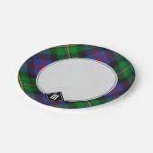 Clan Malcolm Tartan Pappteller (Schrägansicht)