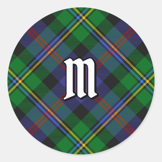 Clan Malcolm Tartan Runder Aufkleber (Vorderseite)