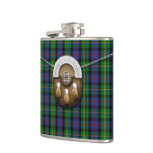 Clan-Malcolm Tartan und Sporran Flachmann (Links)