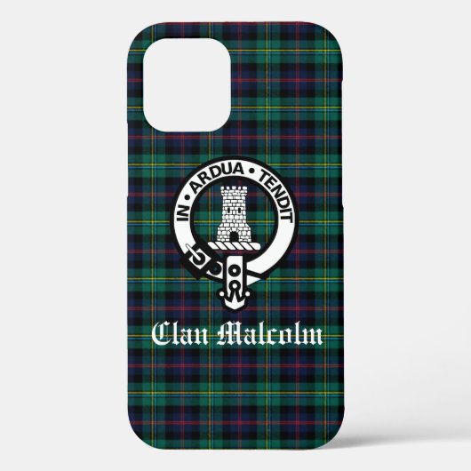 Clan Malcolm Tartan und Wappen Case-Mate iPhone Hülle (Rückseite)