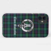Clan Malcolm Tartan und Wappen Case-Mate iPhone Hülle (Rückseite (Horizontal))