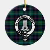Clan Malcolm Tartan und Wappen Keramik Ornament (Vorne)