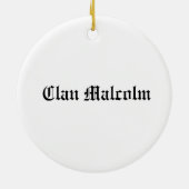 Clan Malcolm Tartan und Wappen Keramik Ornament (Hinten)