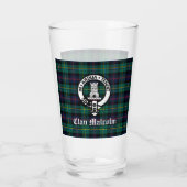 Clan Malcolm Wappen Abzeichen und Tartan Glas (Rückseite)