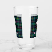 Clan Malcolm Wappen Abzeichen und Tartan Glas (Links)