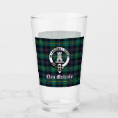 Clan Malcolm Wappen Abzeichen und Tartan Glas (Vorderseite)