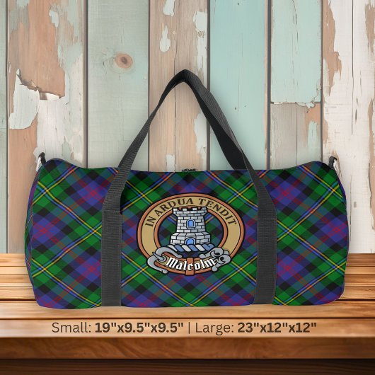 Clan Malcolm-Wappen auf Tartan Duffle Bag