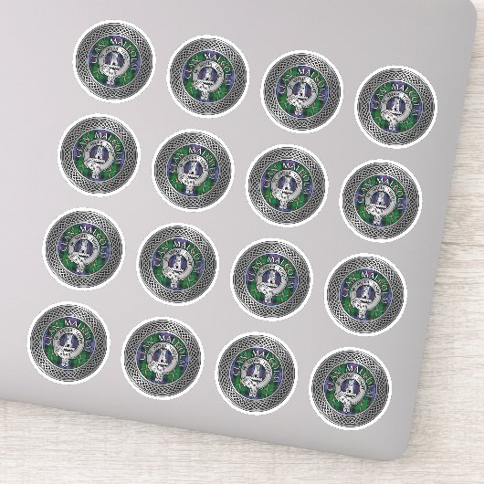 Clan Malcolm Wappen & Tartan Knot Aufkleber (Detail)