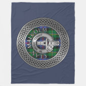 Clan Malcolm Wappen & Tartan Knot Fleecedecke (Vorderseite)