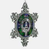 Clan Malcolm Wappen & Tartan Schneeflocken Zinn-Ornament (Links)