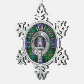 Clan Malcolm Wappen & Tartan Schneeflocken Zinn-Ornament (Rechts)