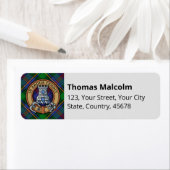 Clan Malcolm-Wappen über Tartan (Insitu)
