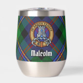 Clan Malcolm-Wappen über Tartan (Vorderseite)