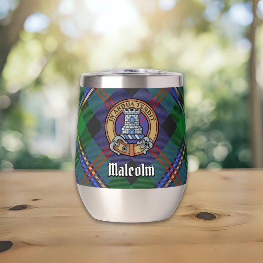 Clan Malcolm-Wappen über Tartan
