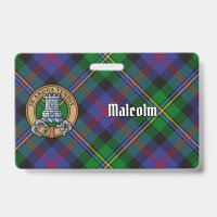Clan Malcolm-Wappen über Tartan