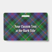Clan Malcolm-Wappen über Tartan Ausweis (Rückseite)