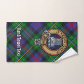 Clan Malcolm-Wappen über Tartan Badhandtuch Set (Handtuch)