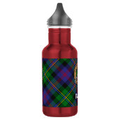 Clan Malcolm-Wappen über Tartan Edelstahlflasche (Links)