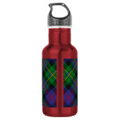 Clan Malcolm-Wappen über Tartan Edelstahlflasche (Rückseite)